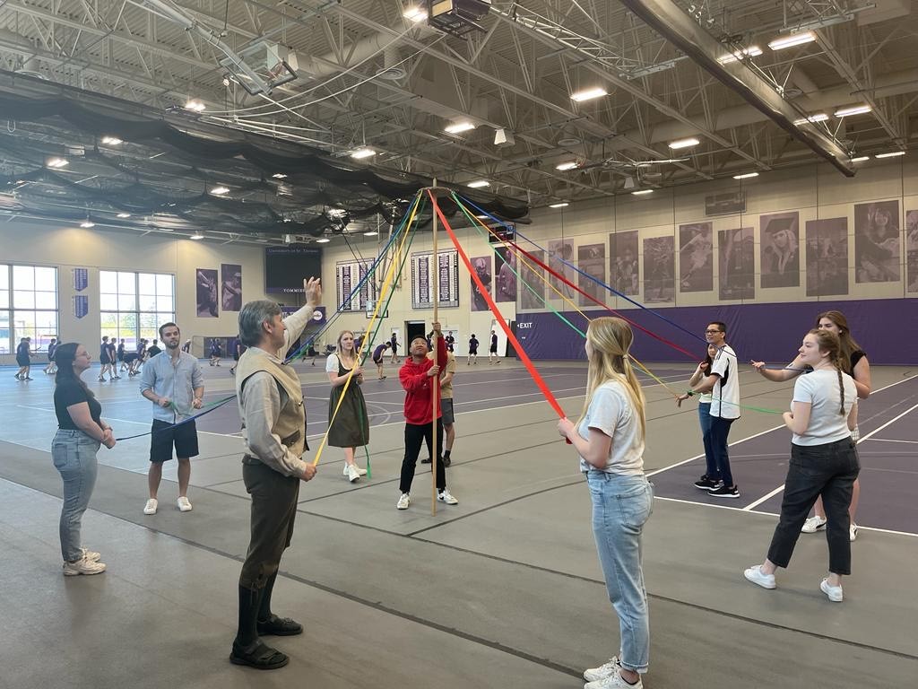 Maibaum celebration on St. Thomas campus with the German Club