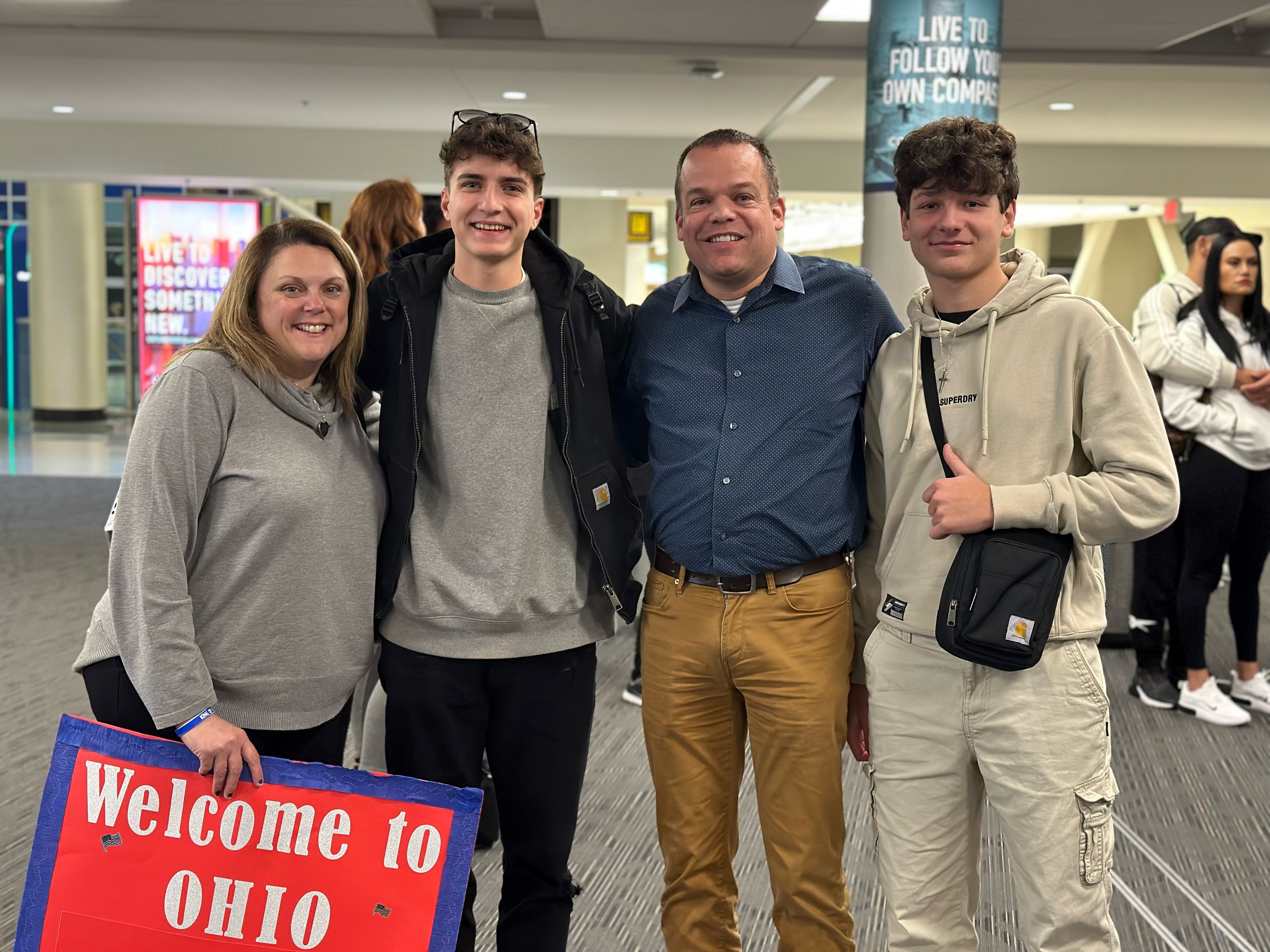 Lasse Oliver Koch and Andrea Quartaand their Host Parents, Sherrie and Mike Poling