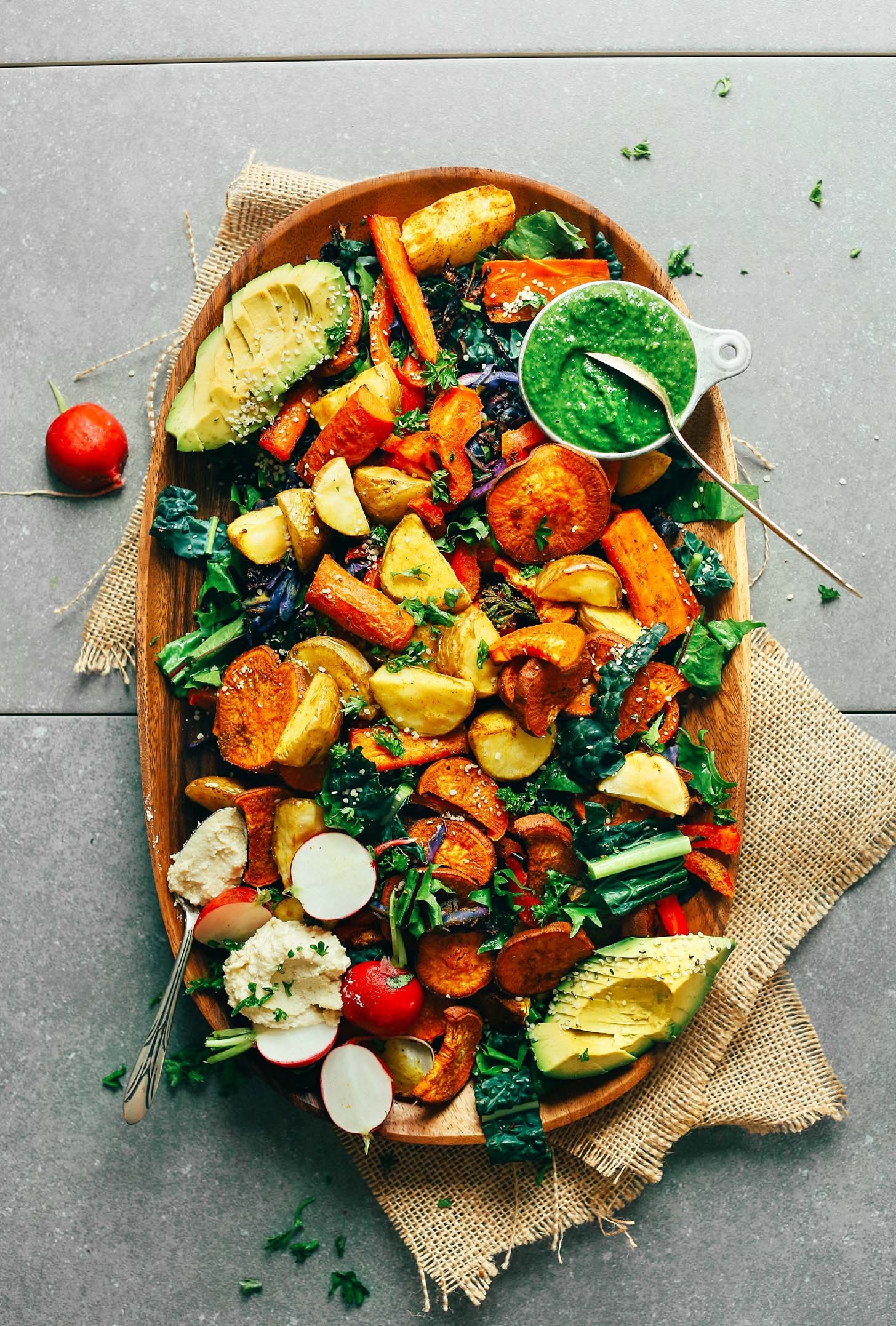 Roasted Vegetable Salad with Chimichurri Dressing