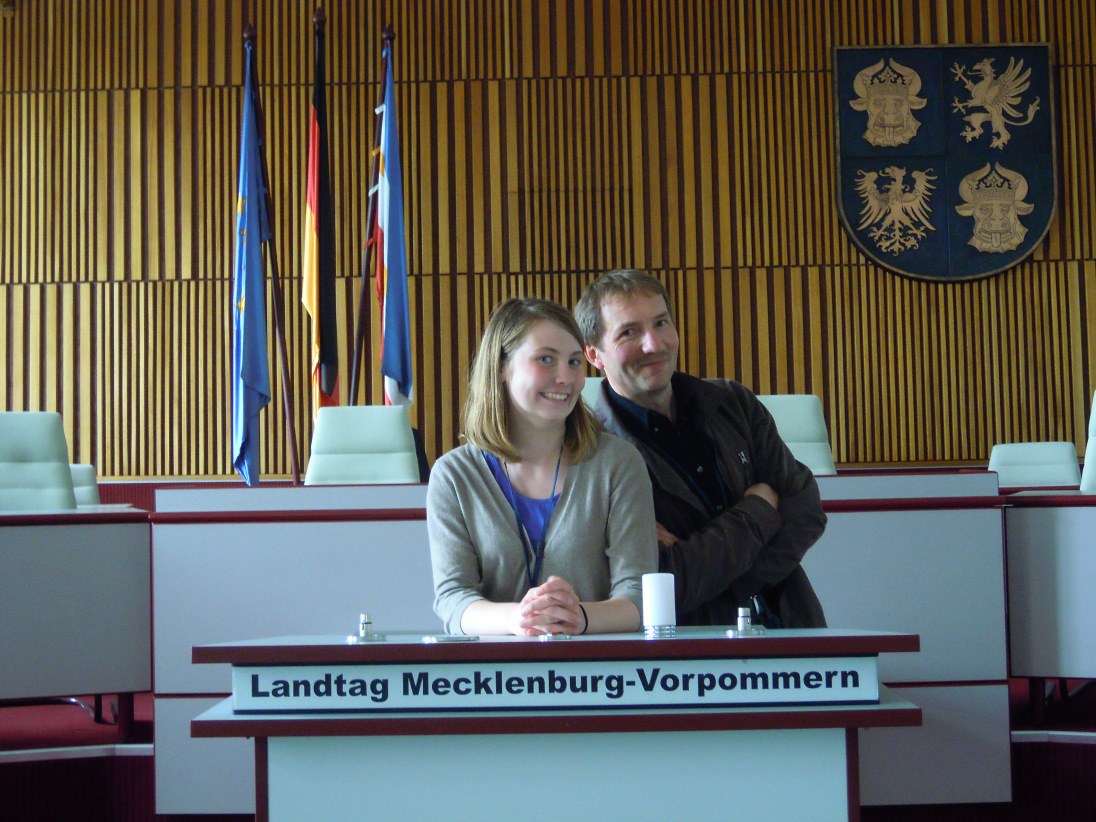 Katherine with her area representative at the Landtag in Germany.