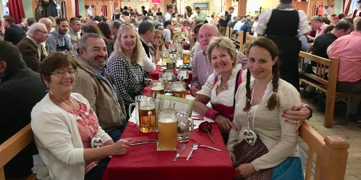 The Browns and former Host Student Sina Celebrating Octoberfest during a 2018 visit to Germany