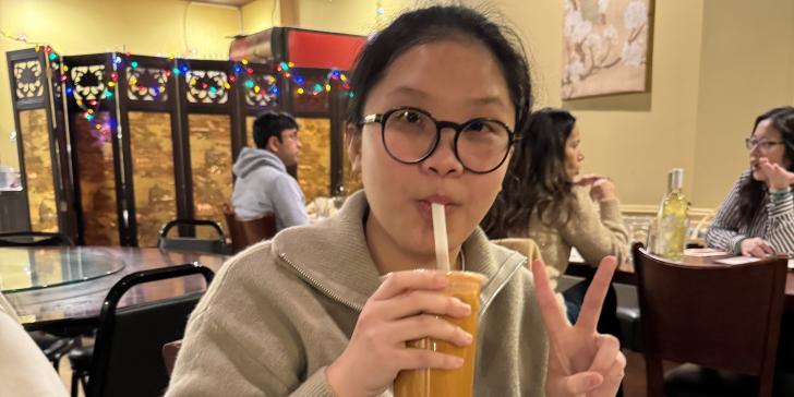 emma with boba tea