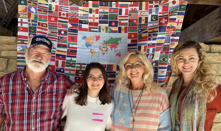 Barb Dean, Jenna Dean, and Glenn Dean with student