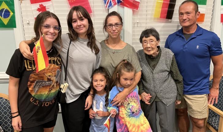 International Student and Her Host Family at Melissa Bs Orientation