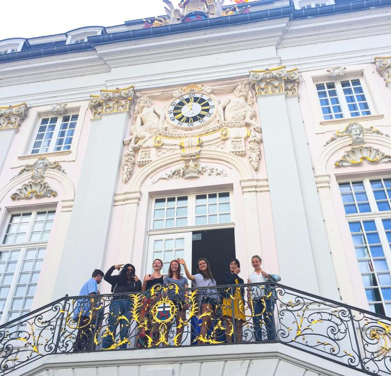 Group on balcony