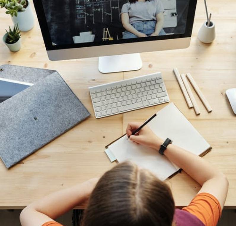 Student studying at her computer