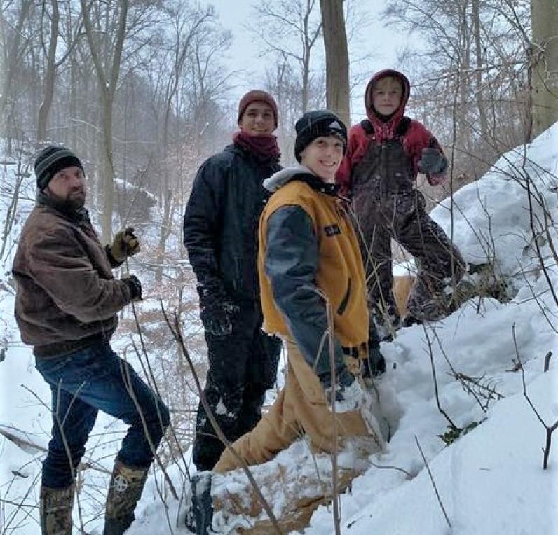 Nacel Open Door boys out winter hiking